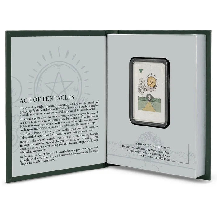 TAROT CARDS ACE OF PENTACLES 1OZ SILVER COIN