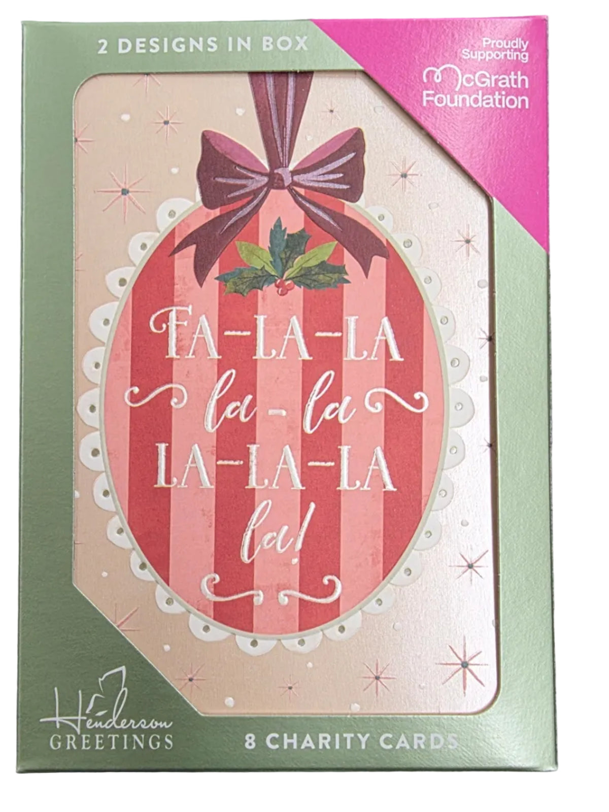Christmas Charity Boxed Cards - Fa La La Bauble (2 Designs)