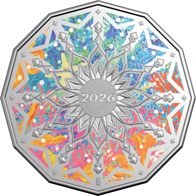 2026 50C COLOURED UNCIRCULATED CHRISTMAS COIN IN CARD