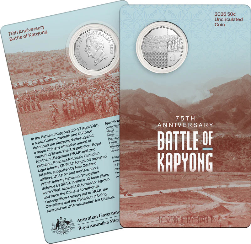 BATTLE OF KAPYONG 75TH ANNIVERSARY 2026 50C UNCIRCULATED COIN
