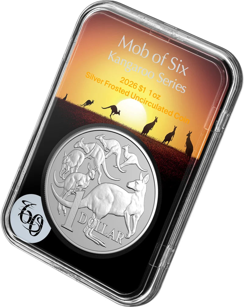 Kangaroo Series 2026 $1 1oz Fine Silver Frosted Uncirculated Coin