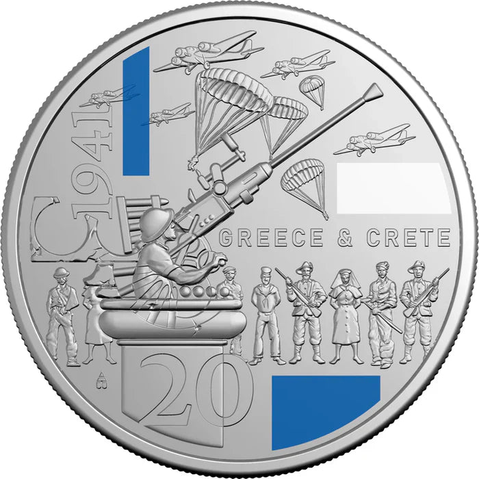 2026 20C WWII CAMPAIGNS OF 1941 GREECE AND CRETE UNCIRCULATED COIN