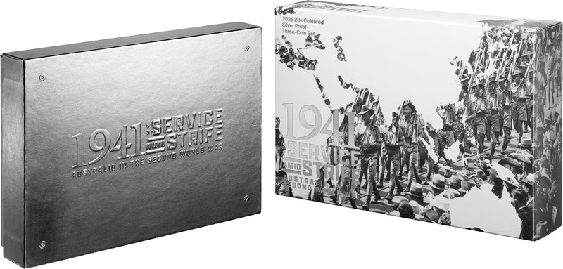 1941: Service Amid Strife - 2026 20c Coloured Silver Proof Three-Coin Set