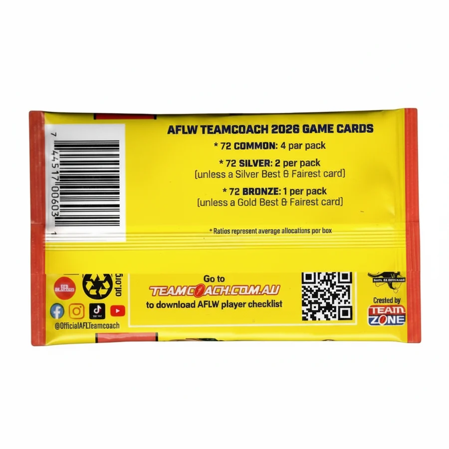 AFL WOMEN TEAMCOACH CARD PACKS: 2026