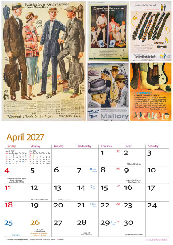 YESTERDAYS ADVERTISING CALENDAR: 2027