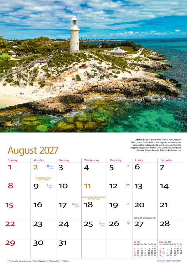 EXPLORE AUST CALENDAR: 2027
