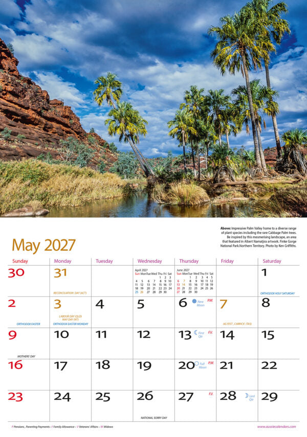 FLORA AND FAUNA CALENDAR: 2027