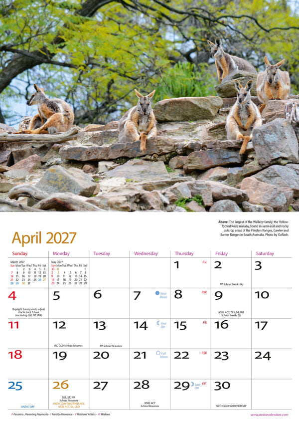 LIVING AUST CALENDAR: 2027