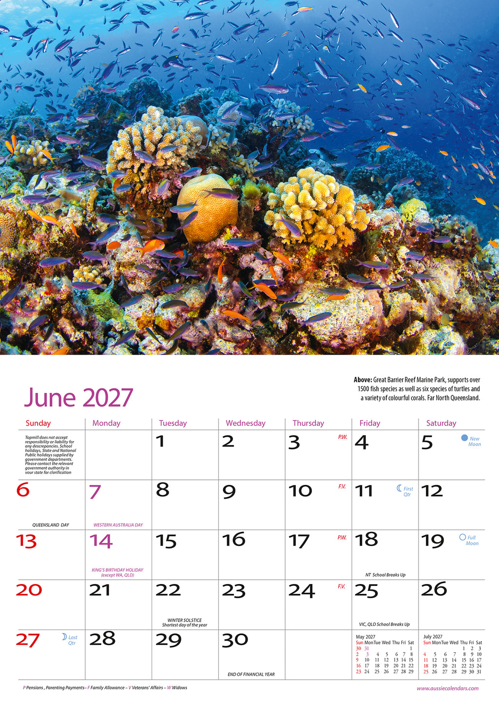 AUST NATURALLY CALENDAR: 2027