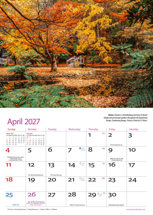GARDENS OF AUSTRALIA CALENDAR: 2027
