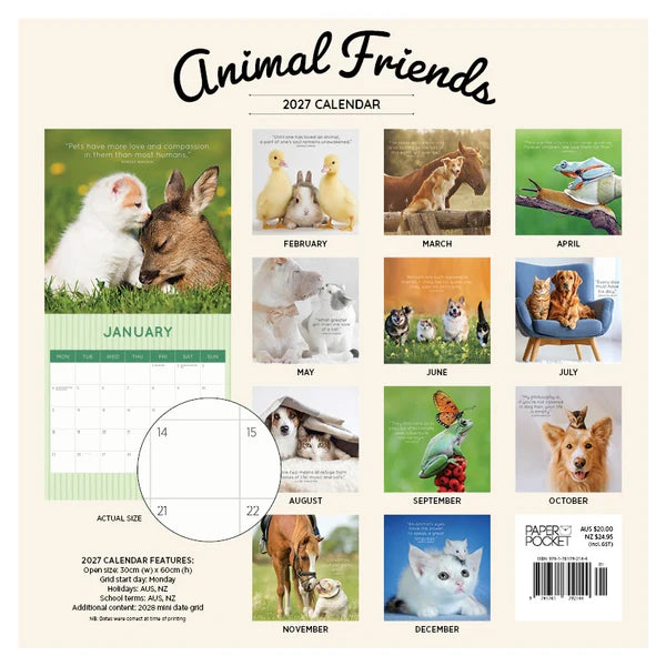 ANIMAL FRIENDS CALENDAR: 2027