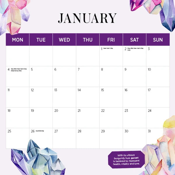 BIRTHSTONE OF THE MONTH CALENDAR: 2027