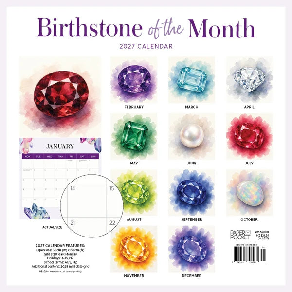 BIRTHSTONE OF THE MONTH CALENDAR: 2027