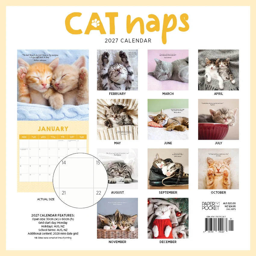 CAT NAPS CALENDAR: 2027