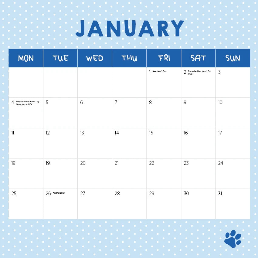DOGS YAWNING CALENDAR: 2027