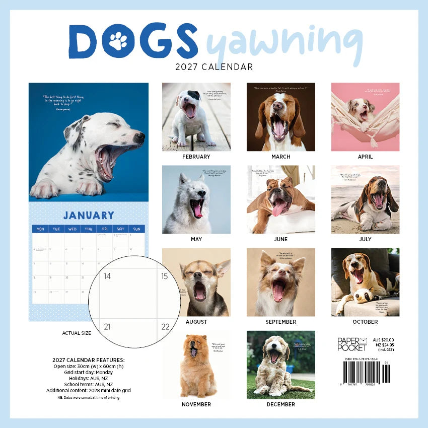 DOGS YAWNING CALENDAR: 2027