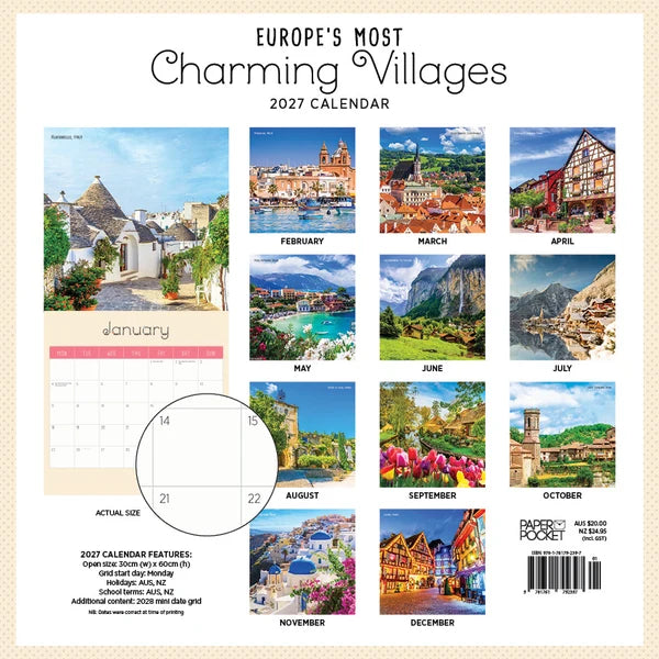 EUROPES MOST CHARMING VIL CALENDAR: 2027