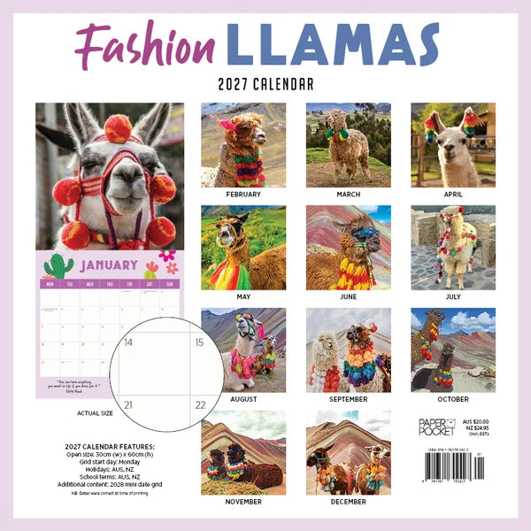 FASHION LLAMA CALENDAR: 2027