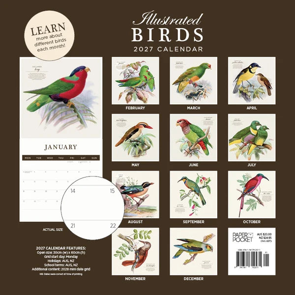 ILLUSTRATED BIRDS CALENDAR: 2027