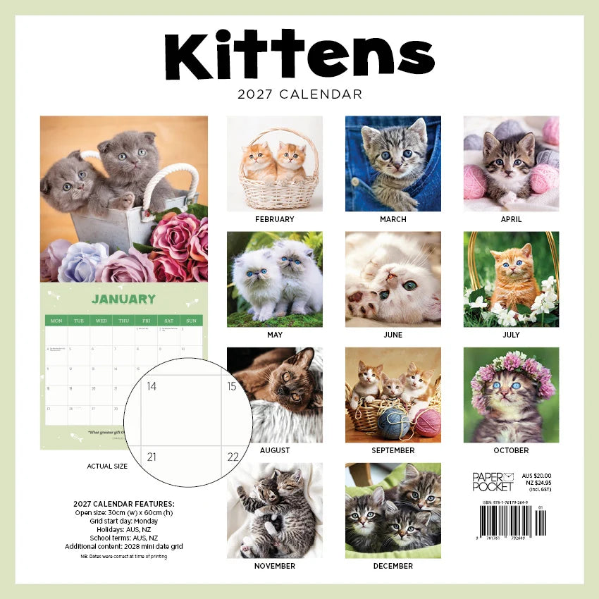 KITTENS CALENDAR: 2027