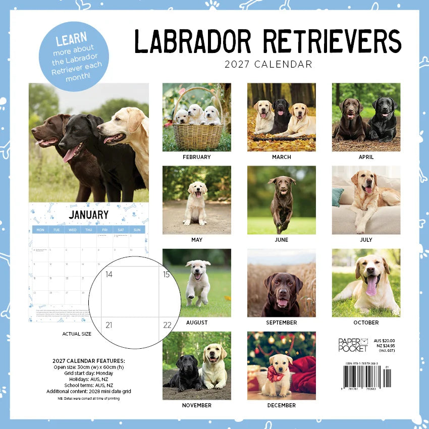 LABRADOR RETRIEVERS CALENDAR: 2027