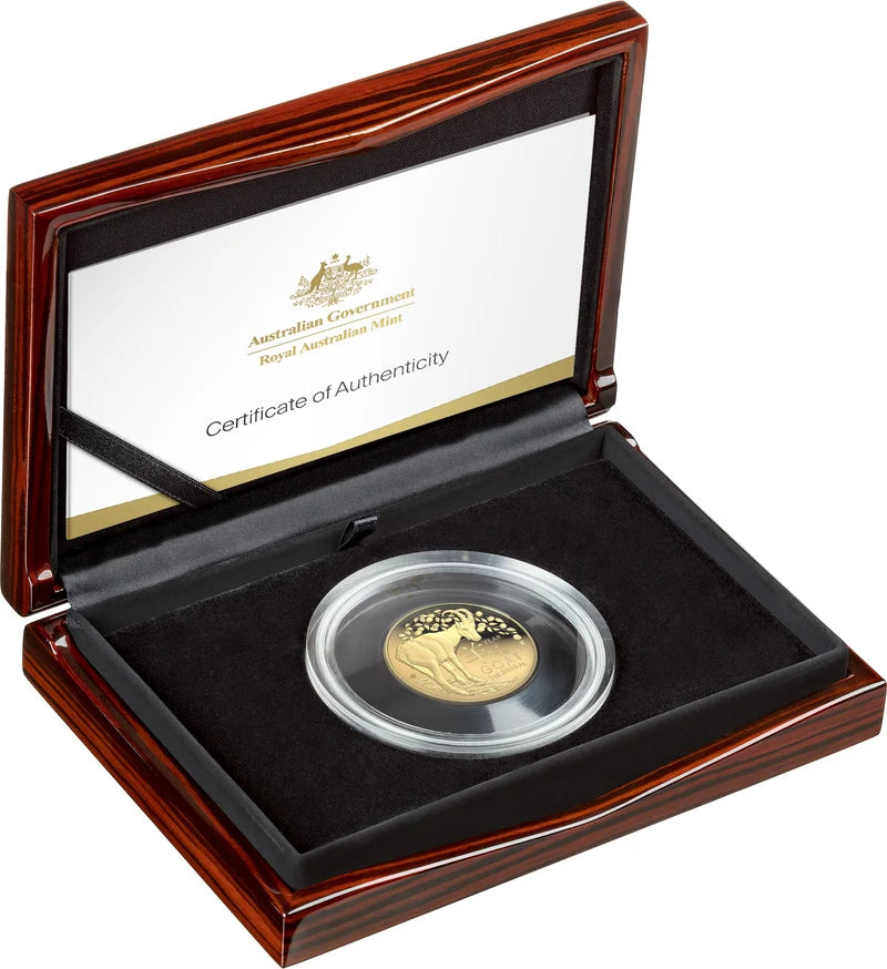 Year of the Goat 2027 $100 1oz Gold Proof Domed Coin