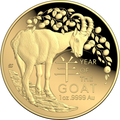 Year of the Goat 2027 $100 1oz Gold Proof Domed Coin