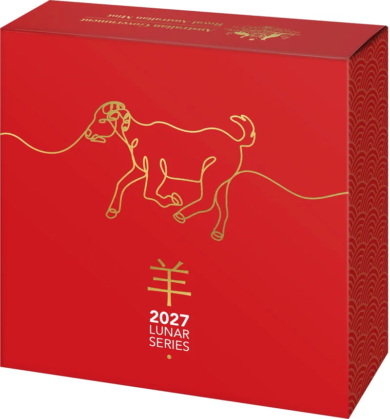 Year of the Goat 2027 $5 1oz Fine Silver Proof Domed Coin