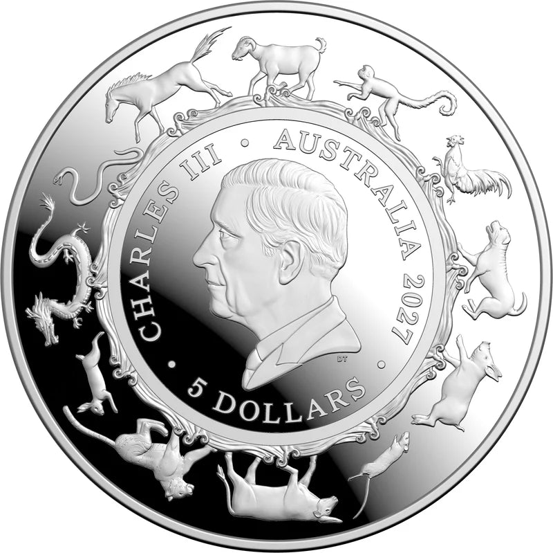 Year of the Goat 2027 $5 1oz Fine Silver Proof Domed Coin
