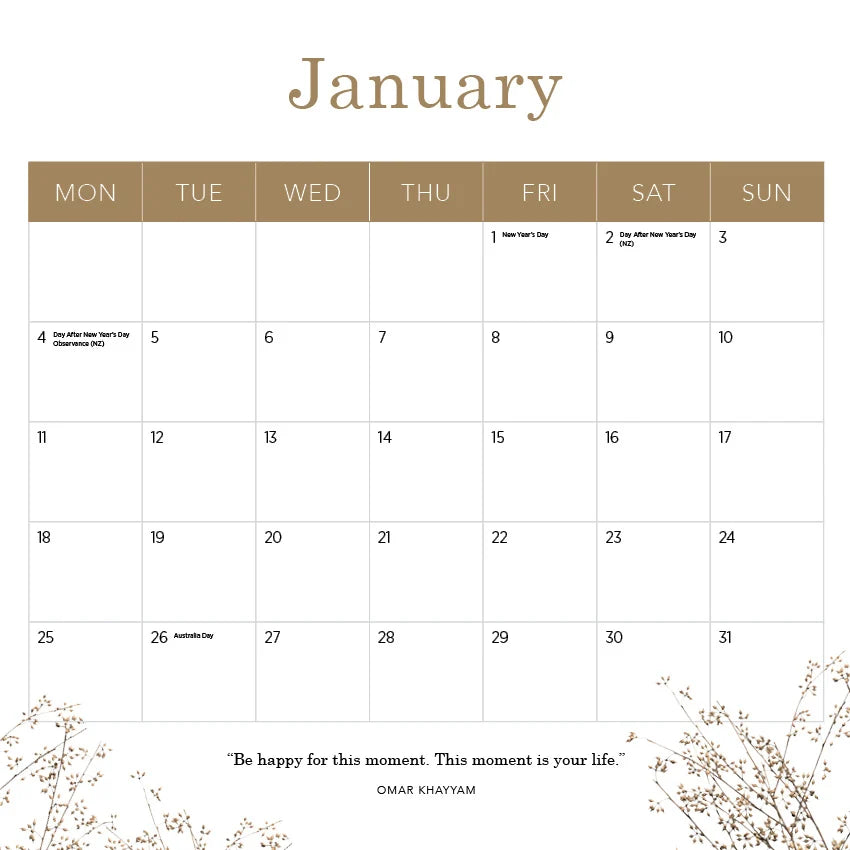 OUR AUST COUNTRY COLLECT CALENDAR: 2027