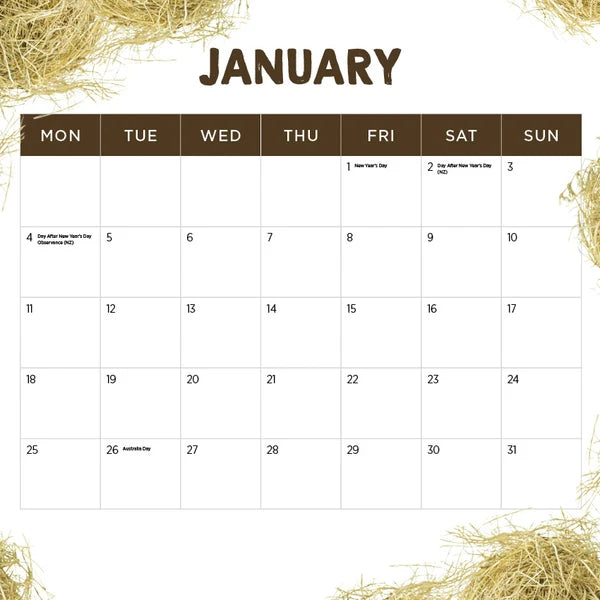 OUR AUST FARM ANIMALS CALENDAR: 2027