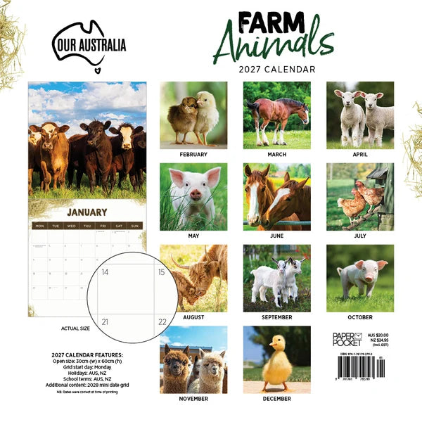 OUR AUST FARM ANIMALS CALENDAR: 2027