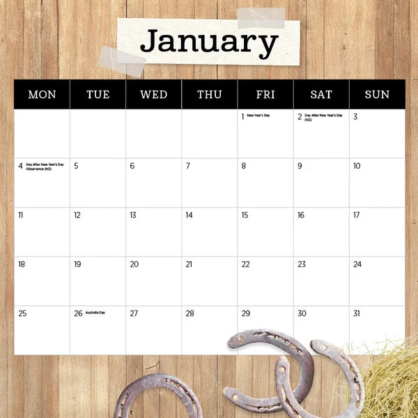 HORSES AT HOME CALENDAR: 2027