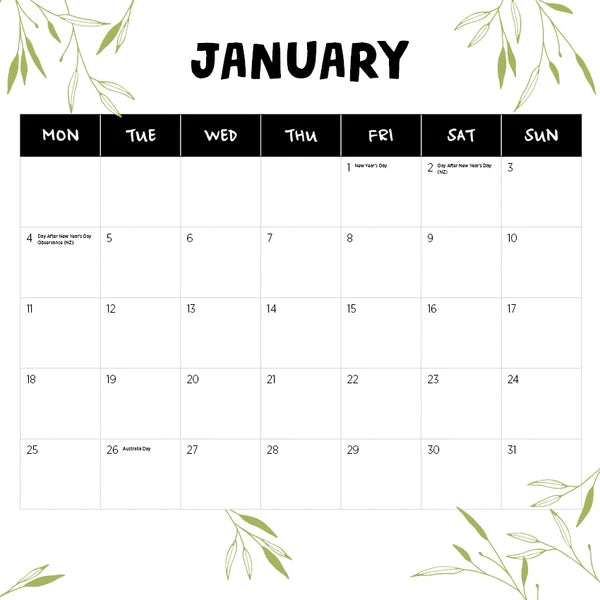 OUR AUST TASMANIA CALENDAR: 2027