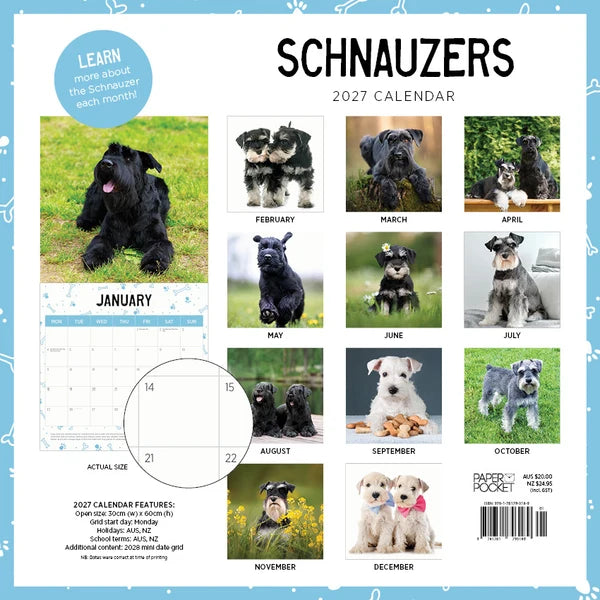 SCHNAUZERS CALENDAR: 2027