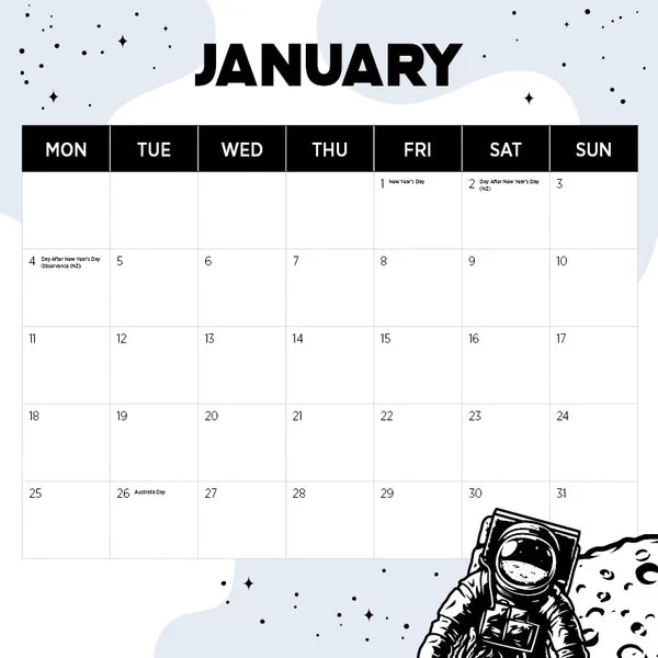 THE MILKY WAY (THE GALAXY) CALENDAR: 2027