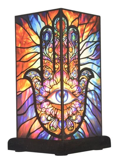 STAINED MYSTIC LAMP - HAMSA HAND