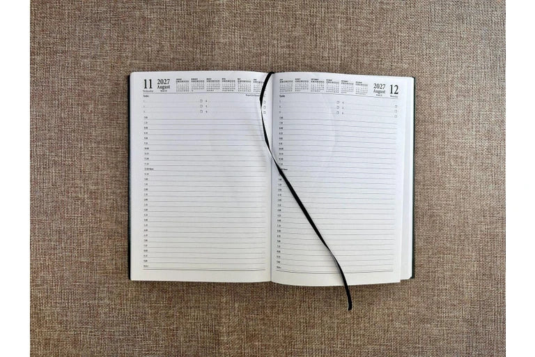 2027 Diary OzCorp Business Basic A5 Day to Page Black, H-DA5D1027