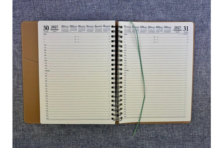 2027 Diary OzCorp Contempo A4 Day to Page Spiral Olive, EA4SD4227