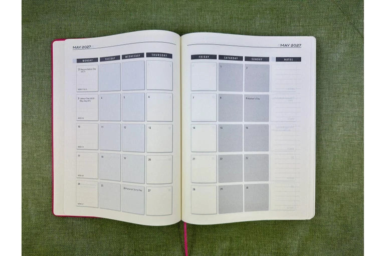 2027 Diary OzCorp Contempo A4 Day to Page Casebound Tan