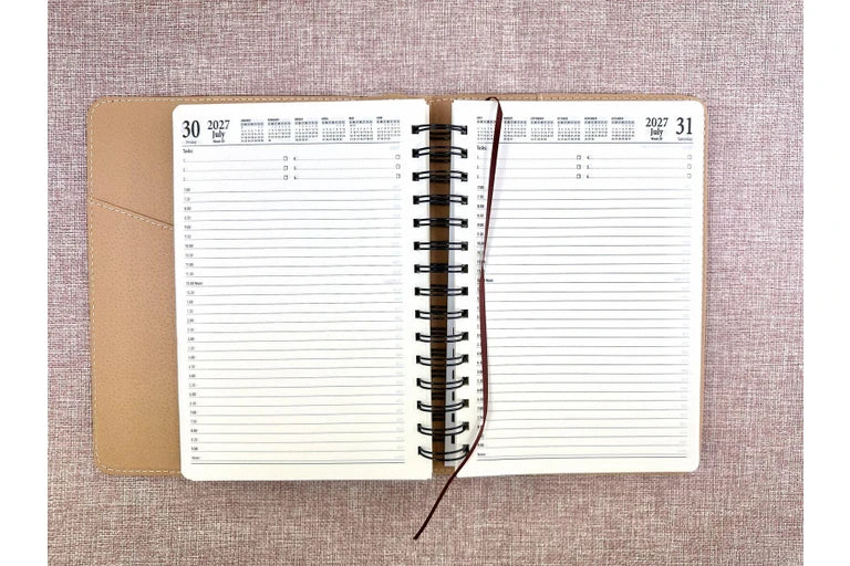 2027 Diary OzCorp Contempo A5 Day to Page Spiral Chocolate, DA5SD2327