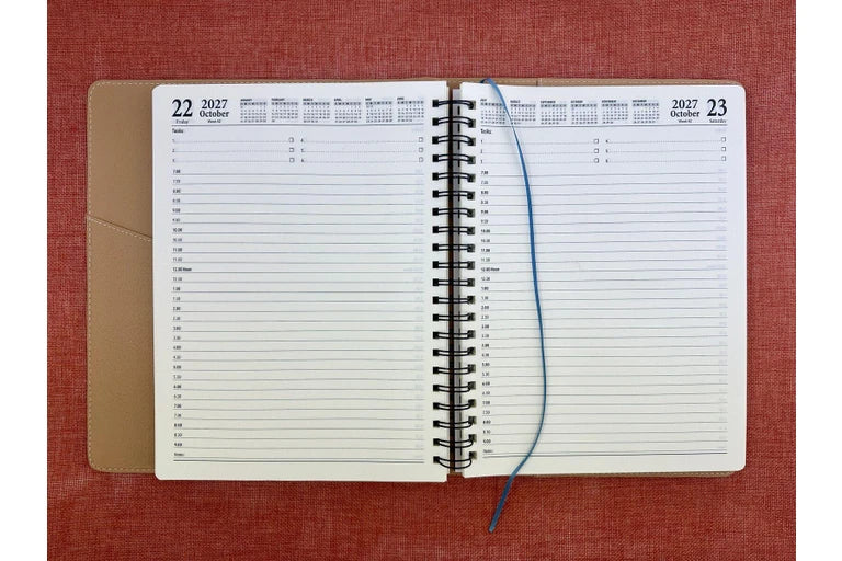 2027 Diary OzCorp Contempo A4 Day to Page Spiral Stormy Blue, EA4SD3327