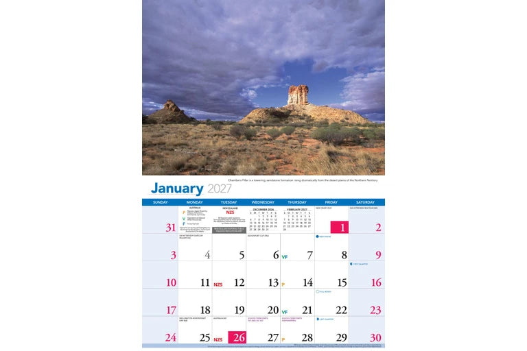 2027 Calendar Bartel Prestige Landscapes of Australia Horizontal Wall, CA704