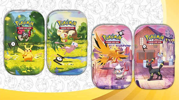Pokémon TCG: 30th Celebration Mini Tin Plus Desacne Premium Card Sleeves 360pc Standard Size Bundle