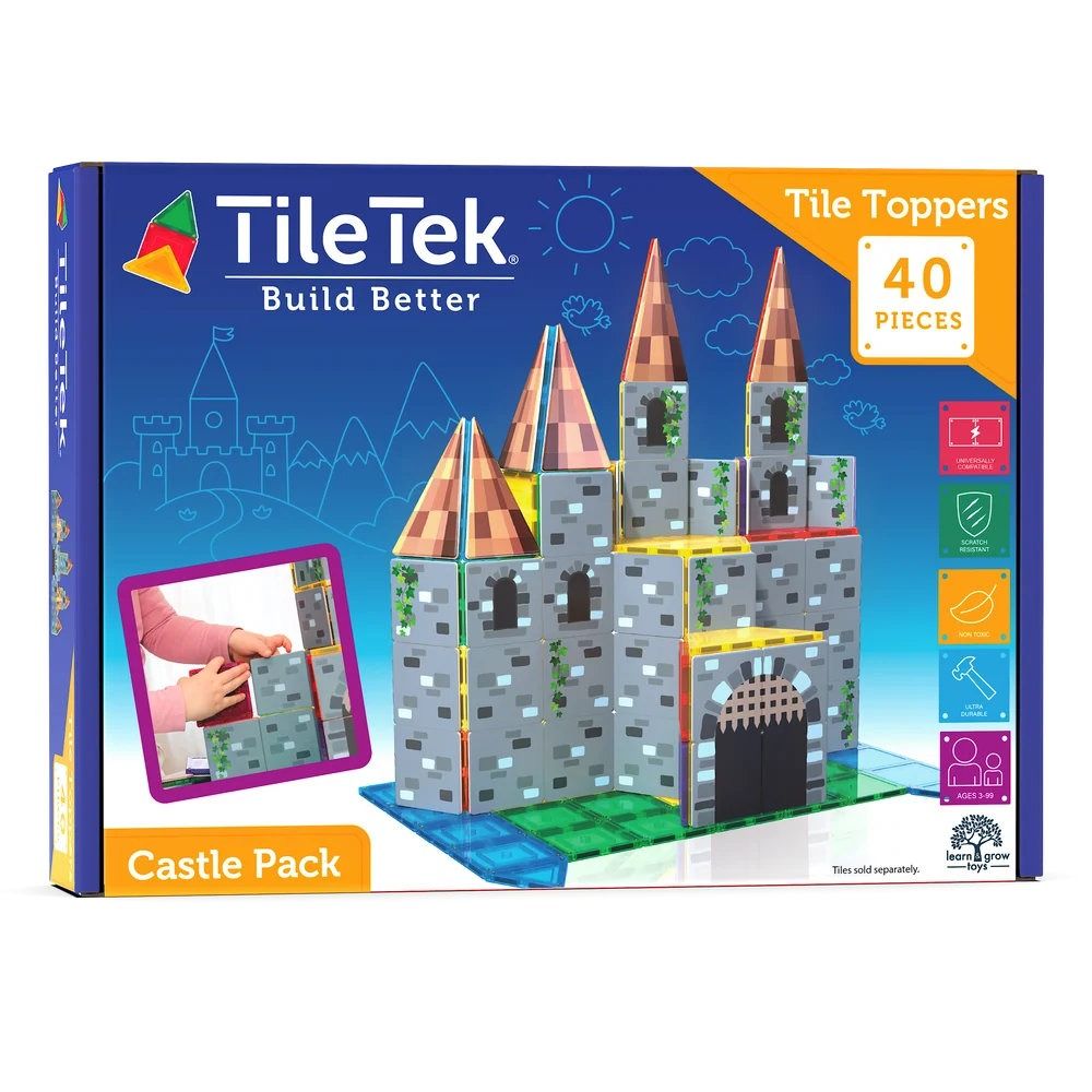 TILETEK BUILD BETTER TILE TOPPERS 40 PIECES CASTLE PACK