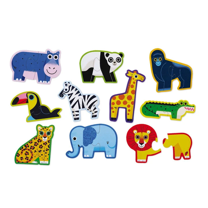 Crocodile Creek Let's Begin Puzzle 2 pc - Jungle (Box)