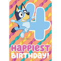 AGE 4 GIRL BLUEY STREAMERS GREETING CARD