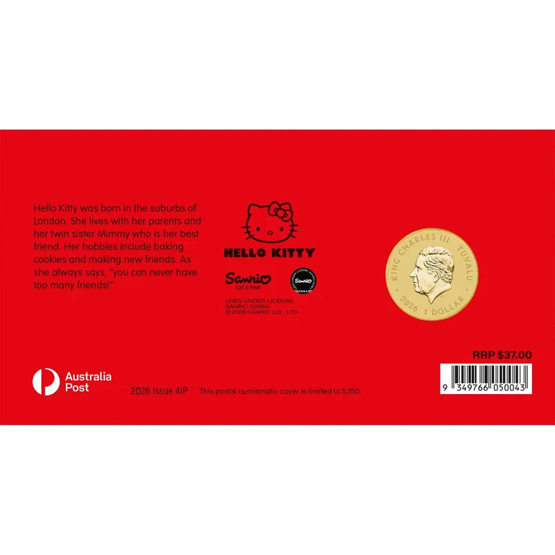 Hello Kitty 2026 Stamp and Coin Cover