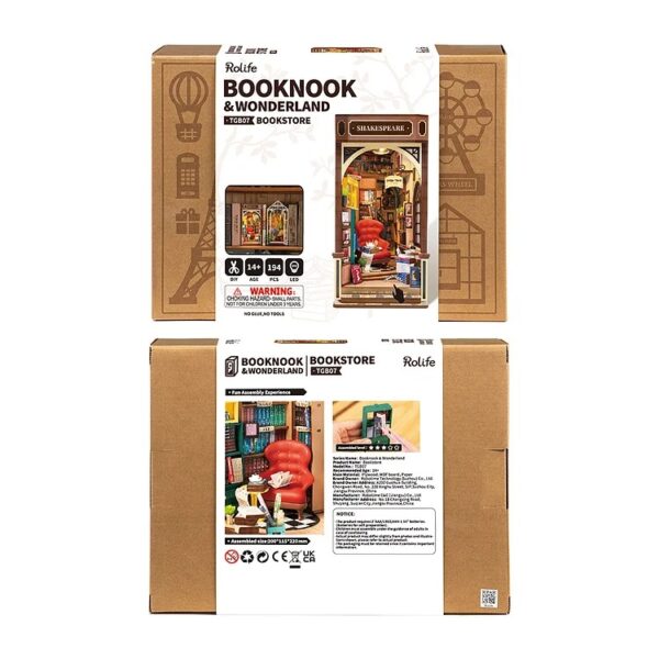 ROBOTIME DIY BOOKEND KIT BOOKSTORE