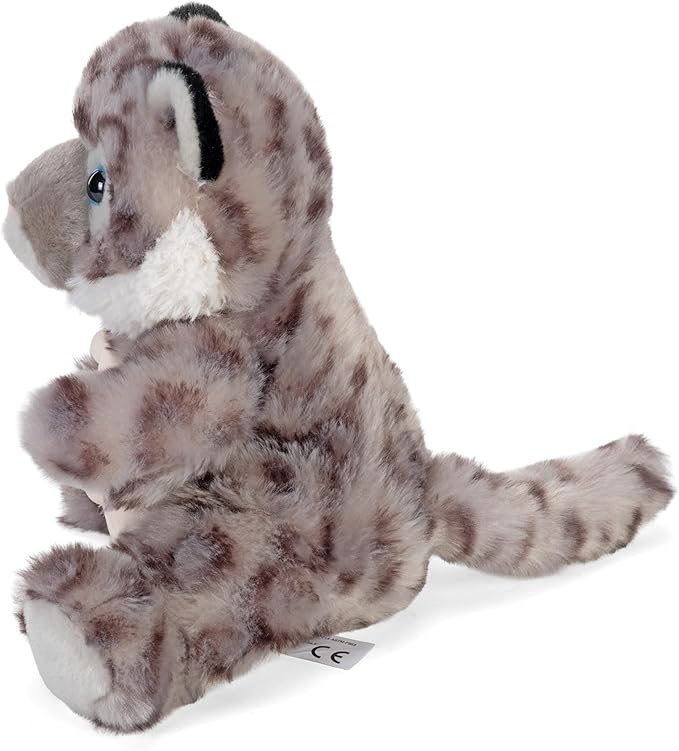 Wild Republic Poppykins Mini Snow Leopard, Stuffed Animal, 7.5 Inches, Plush Toy, Fill is Spun Recycled Water Bottles